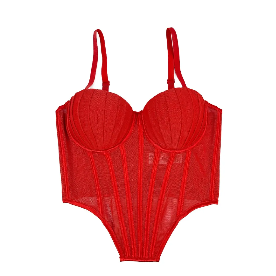 Push Up Boned Spaghetti Strap Corset Top