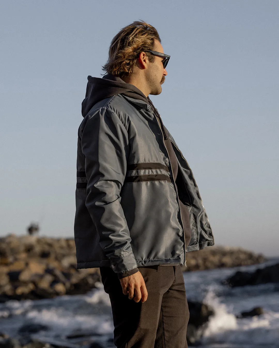 Quilt Lined Comp Jacket - Slate