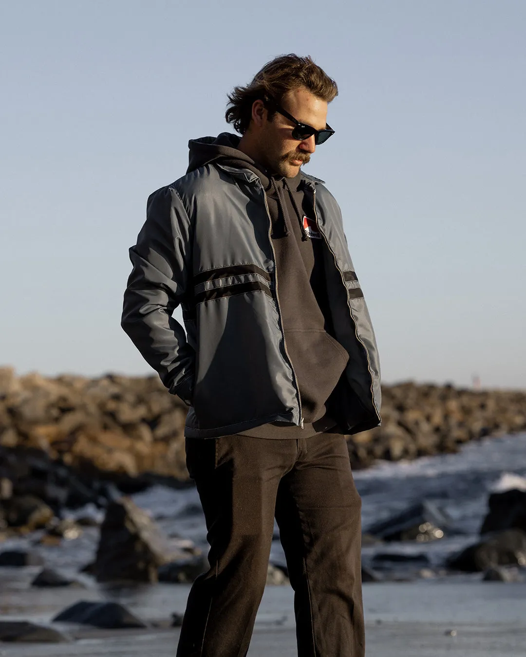 Quilt Lined Comp Jacket - Slate