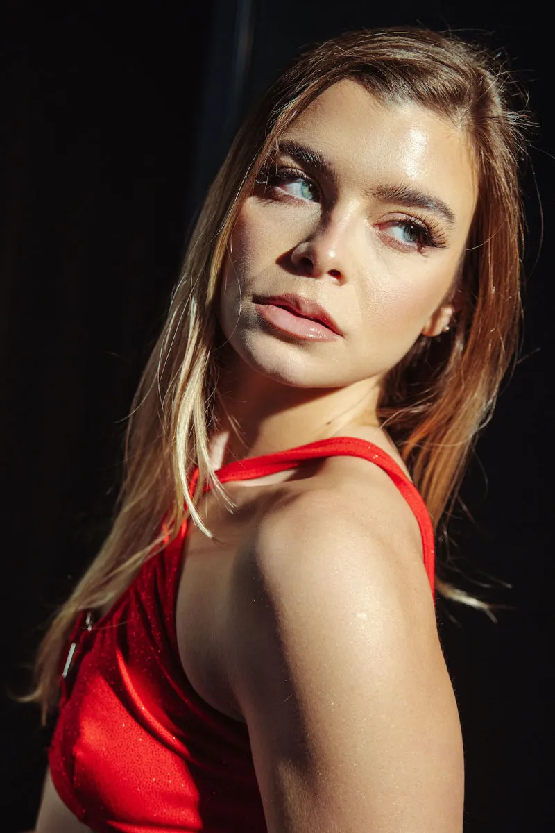 RAD Heartbreaker Top - Red Glitter