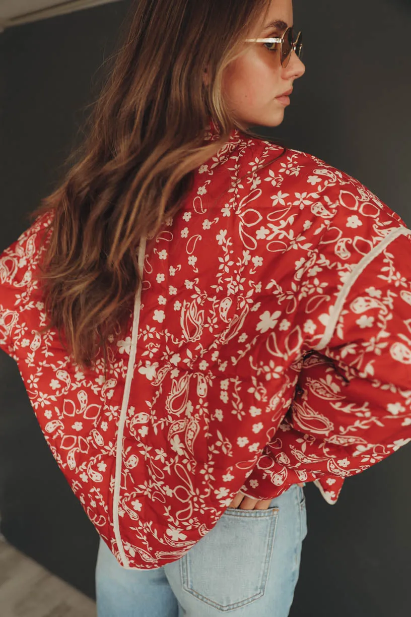 RAE: Penelope Quilted Jacket in Bandana Print