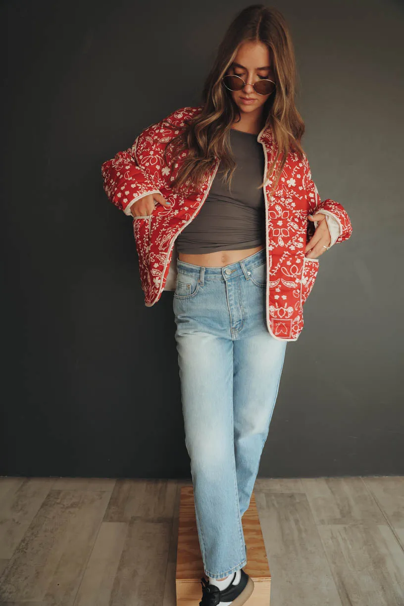 RAE: Penelope Quilted Jacket in Bandana Print