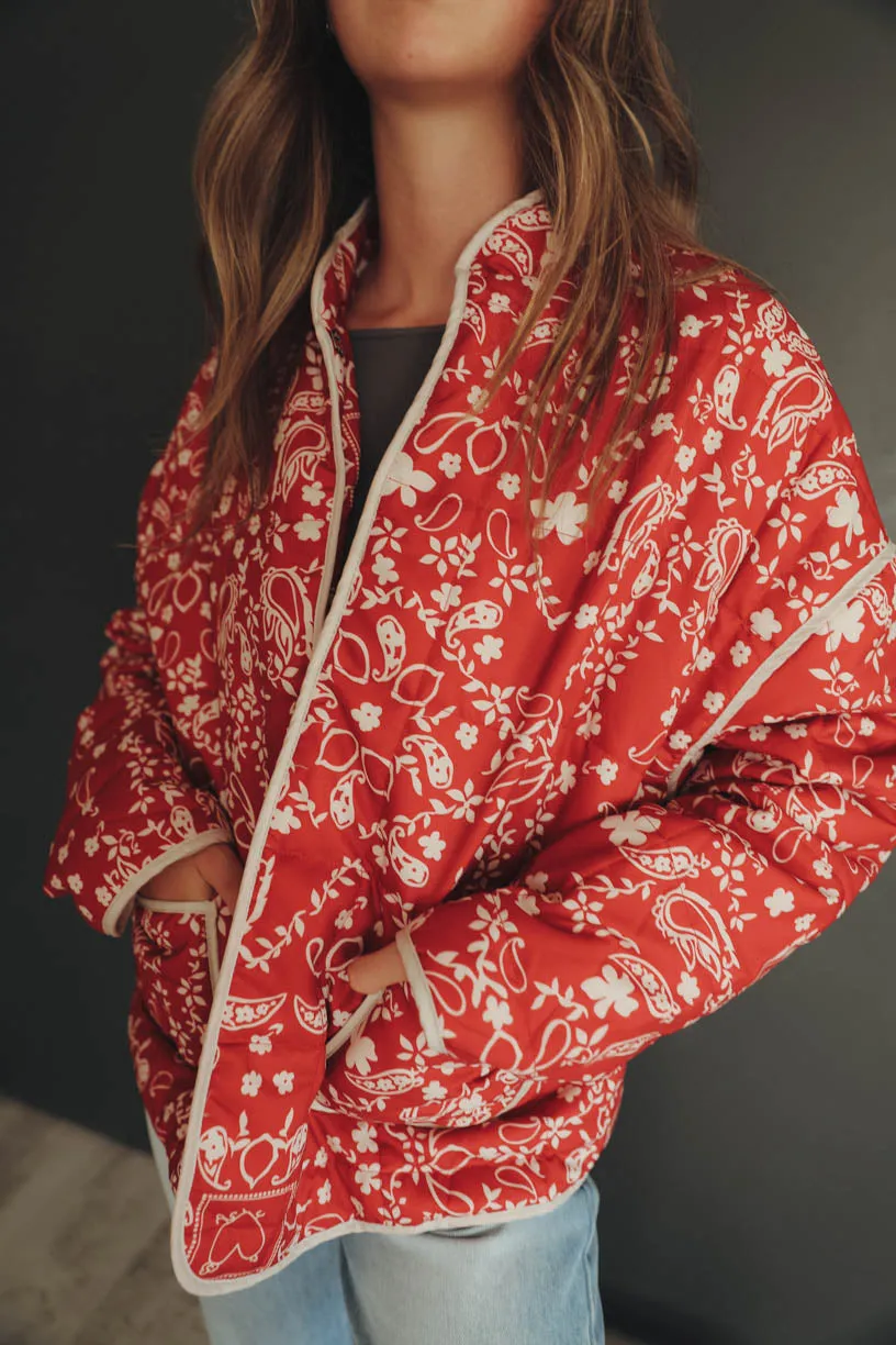 RAE: Penelope Quilted Jacket in Bandana Print