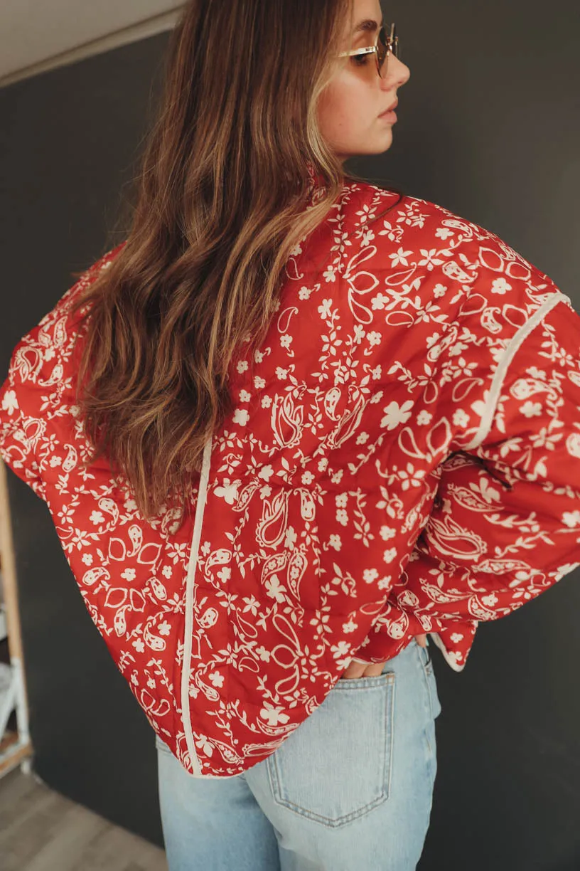RAE: Penelope Quilted Jacket in Bandana Print
