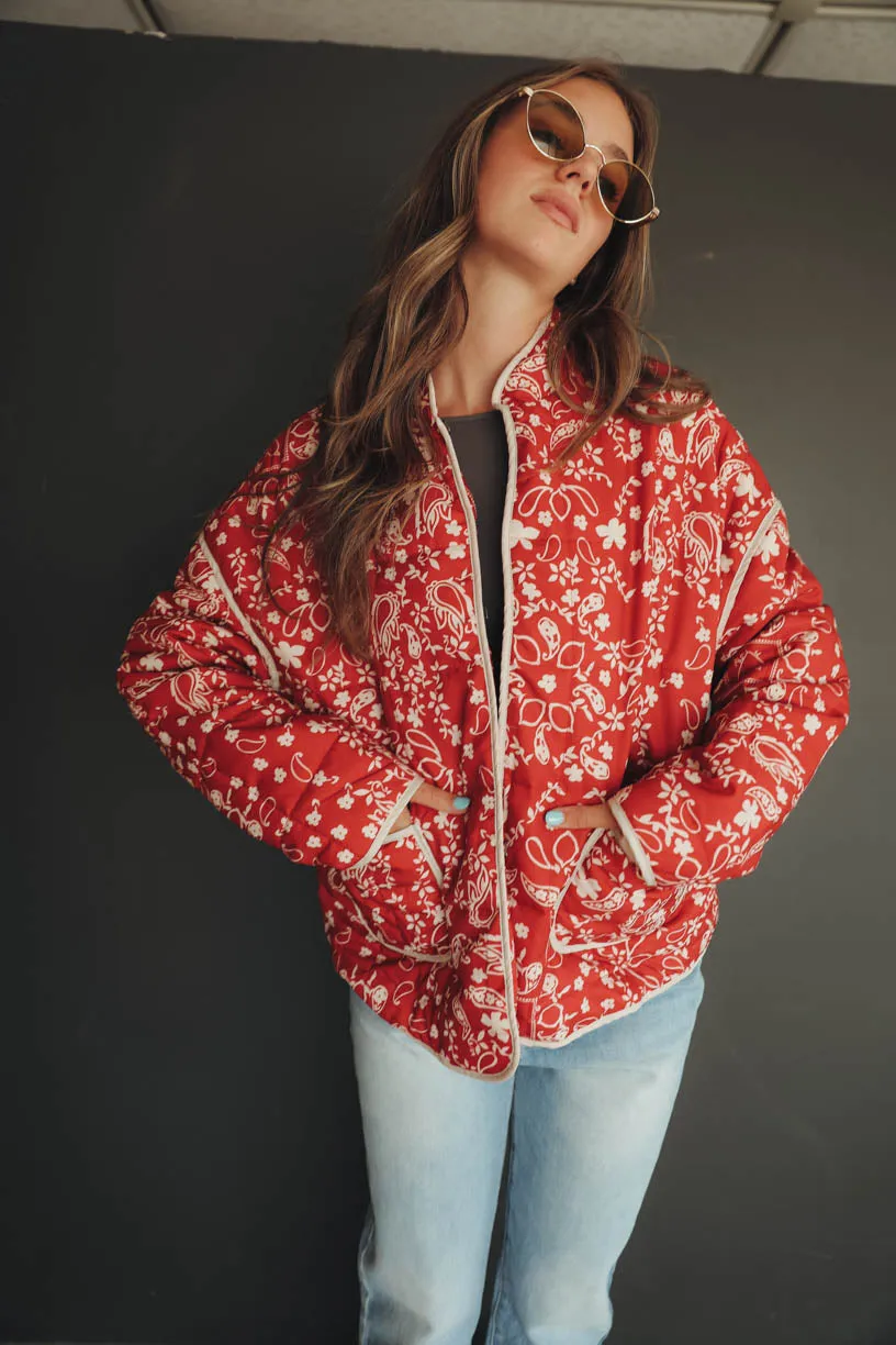 RAE: Penelope Quilted Jacket in Bandana Print