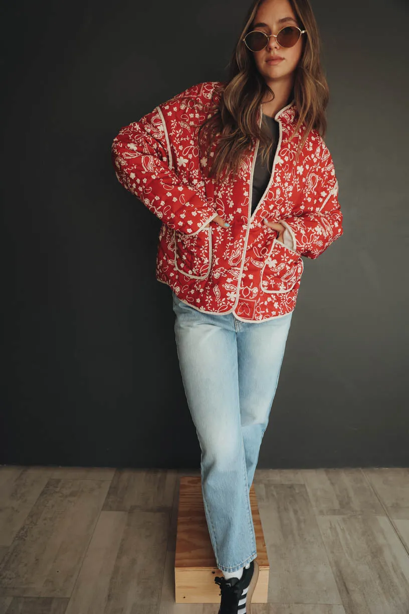 RAE: Penelope Quilted Jacket in Bandana Print