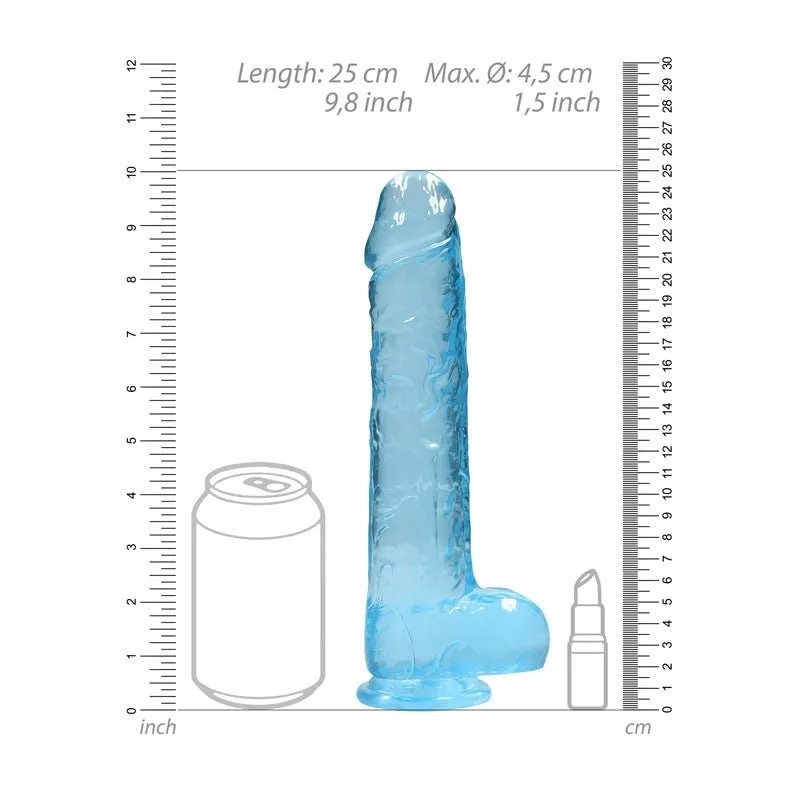 RealRock 9 Inch Realistic Dildo with Balls - Blue