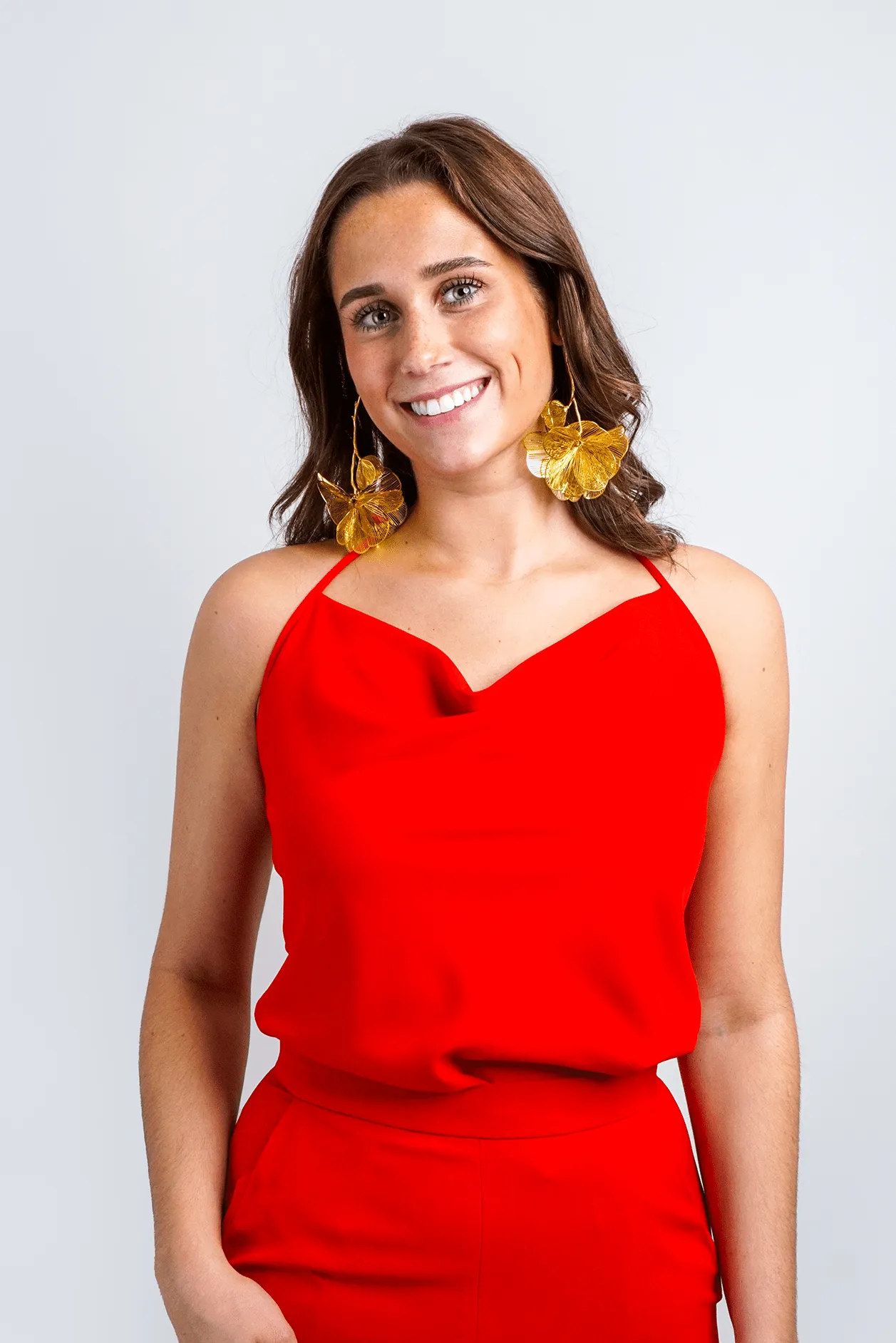 Red Cowl Neck Colina Top