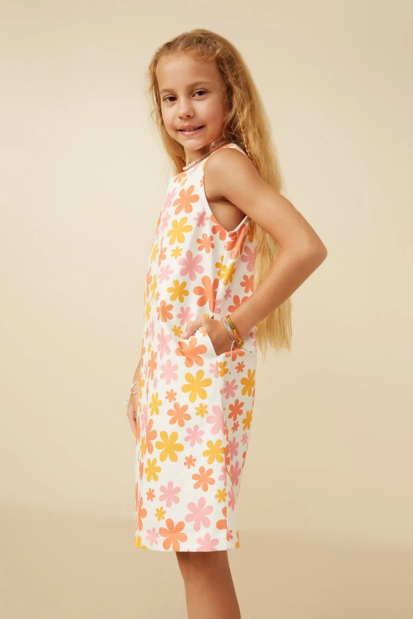 Retro Floral Print Tank Dress