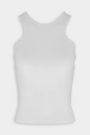Ribbed Alissar Tank in White