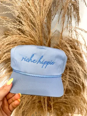 Riche Hippie Cursive Trucker Hat - Boater Blue