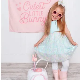 Robin's Egg Confetti Flower Tank Tutu Dress | Sweet Wink