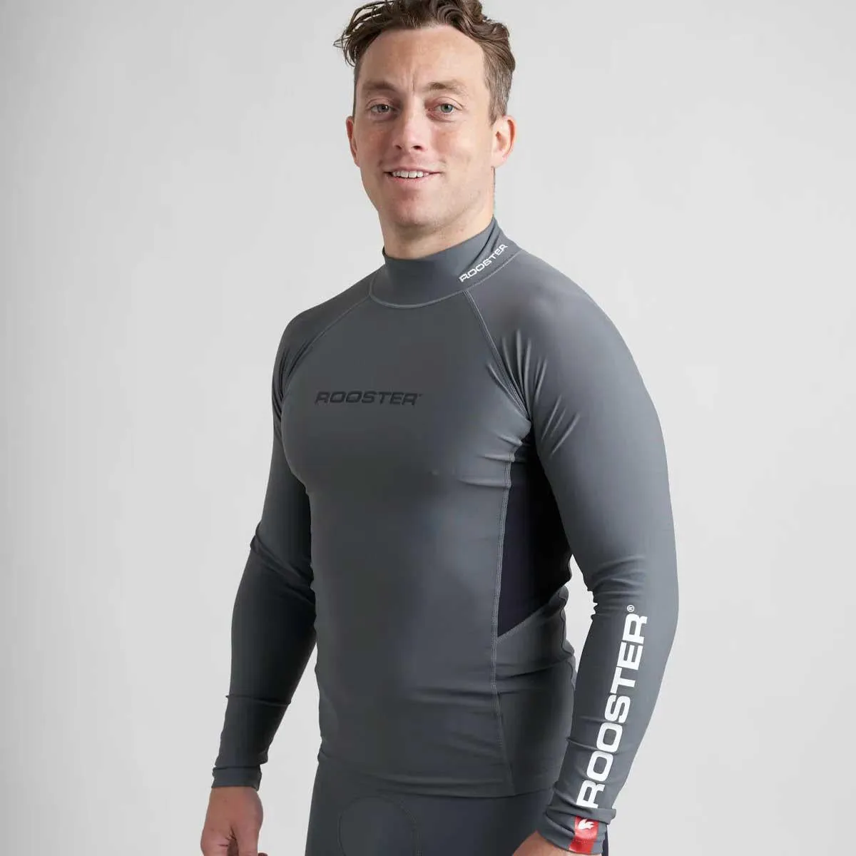 Rooster Long Sleeve Rash Vest Top - Graphite