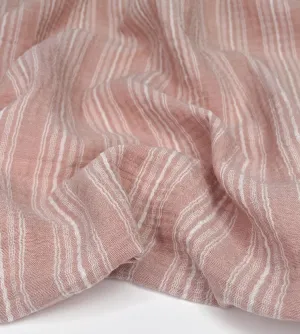 Rose/White - Yarn-Dyed Double Gauze - 1/2 metre