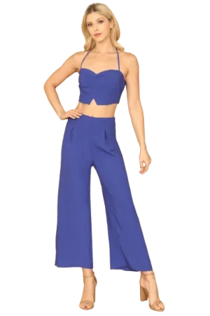 Royal Spaghetti Strap Floral Crop Top and Pants Set - Pack of 5