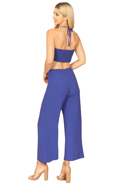 Royal Spaghetti Strap Floral Crop Top and Pants Set - Pack of 5