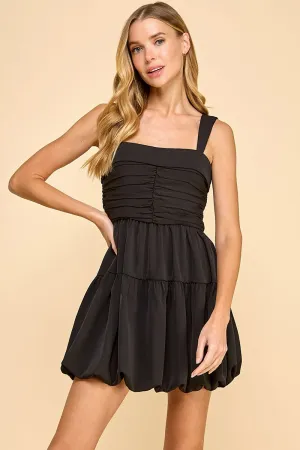 Ruched Detail Fit and Flare Tank Dress