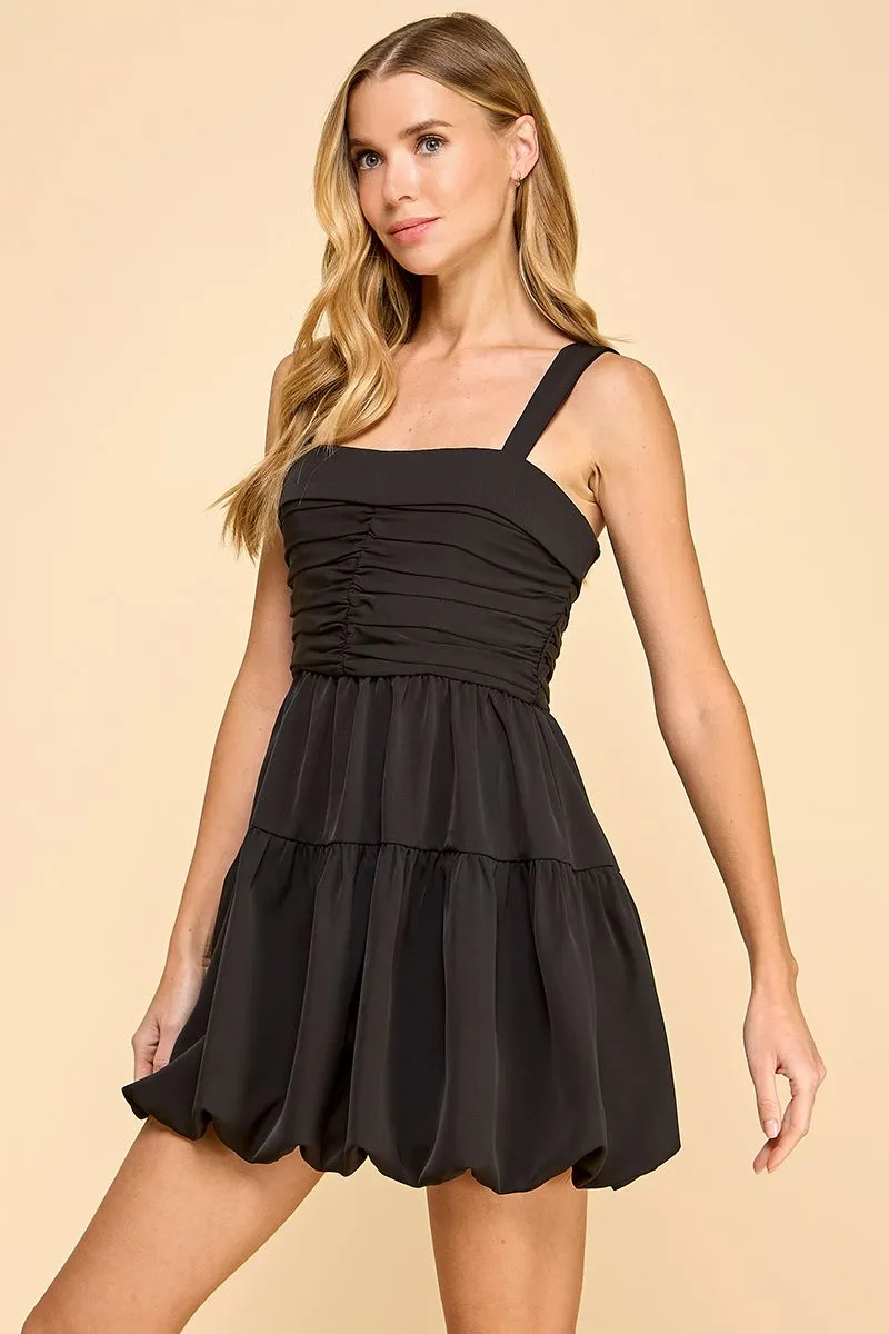 Ruched Detail Fit and Flare Tank Dress