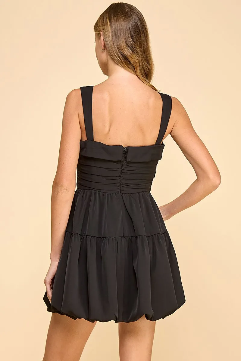 Ruched Detail Fit and Flare Tank Dress