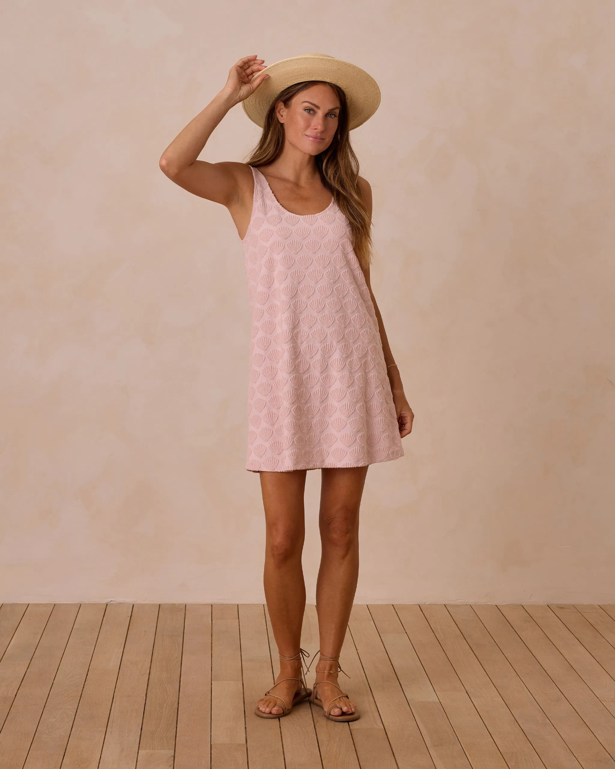 Rylee   Cru Terry Tank Dress in Shells