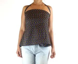 Scanlan Theodore pretty purple and yellow print top with a removeable strap size 10