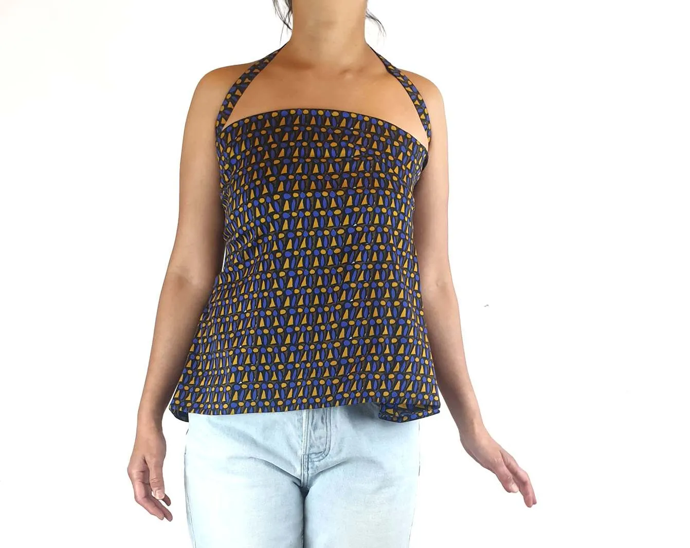 Scanlan Theodore pretty purple and yellow print top with a removeable strap size 10