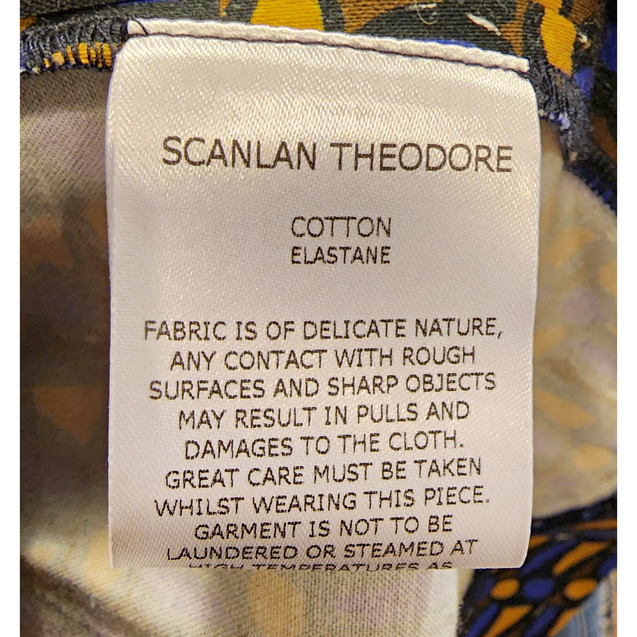 Scanlan Theodore pretty purple and yellow print top with a removeable strap size 10