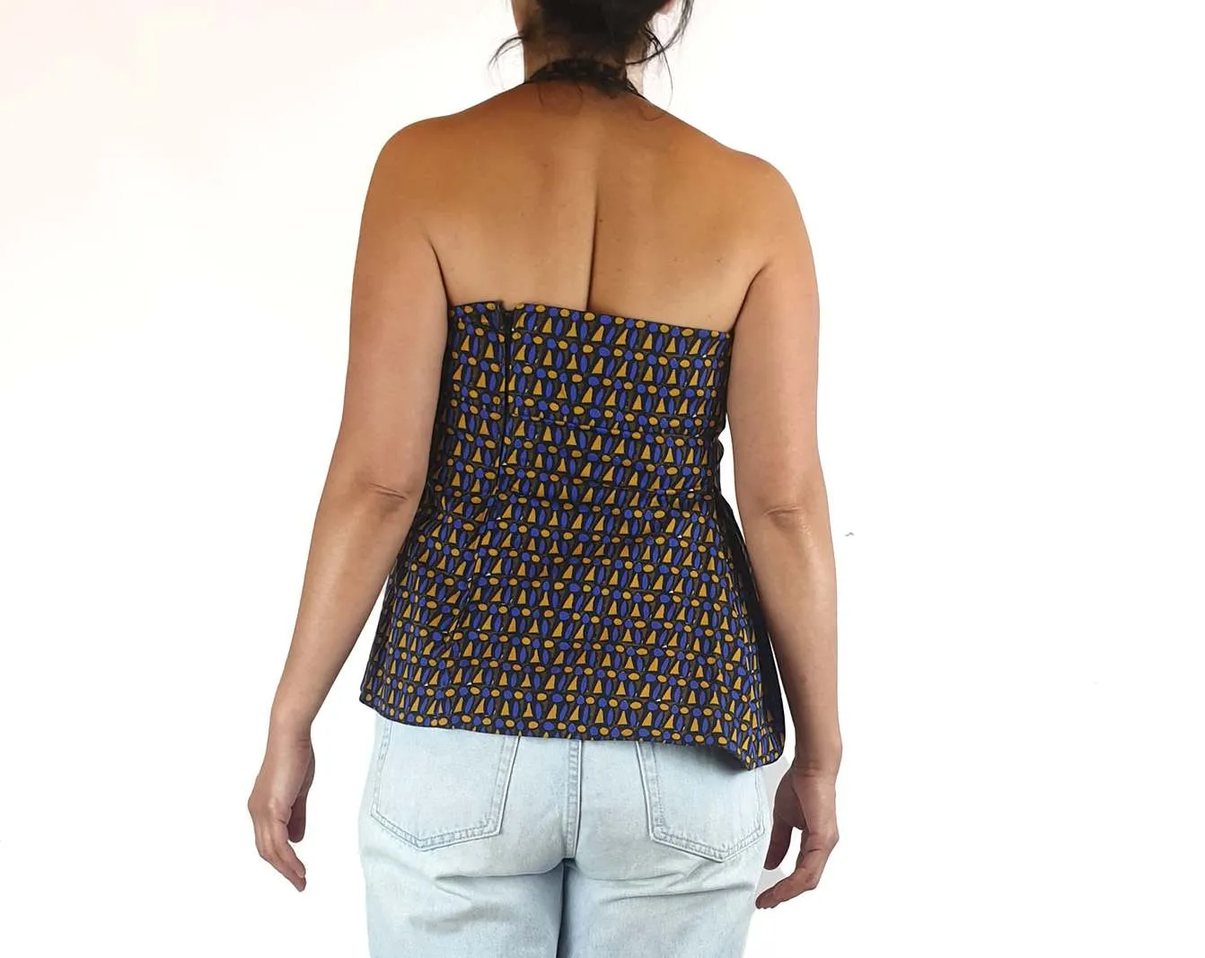 Scanlan Theodore pretty purple and yellow print top with a removeable strap size 10