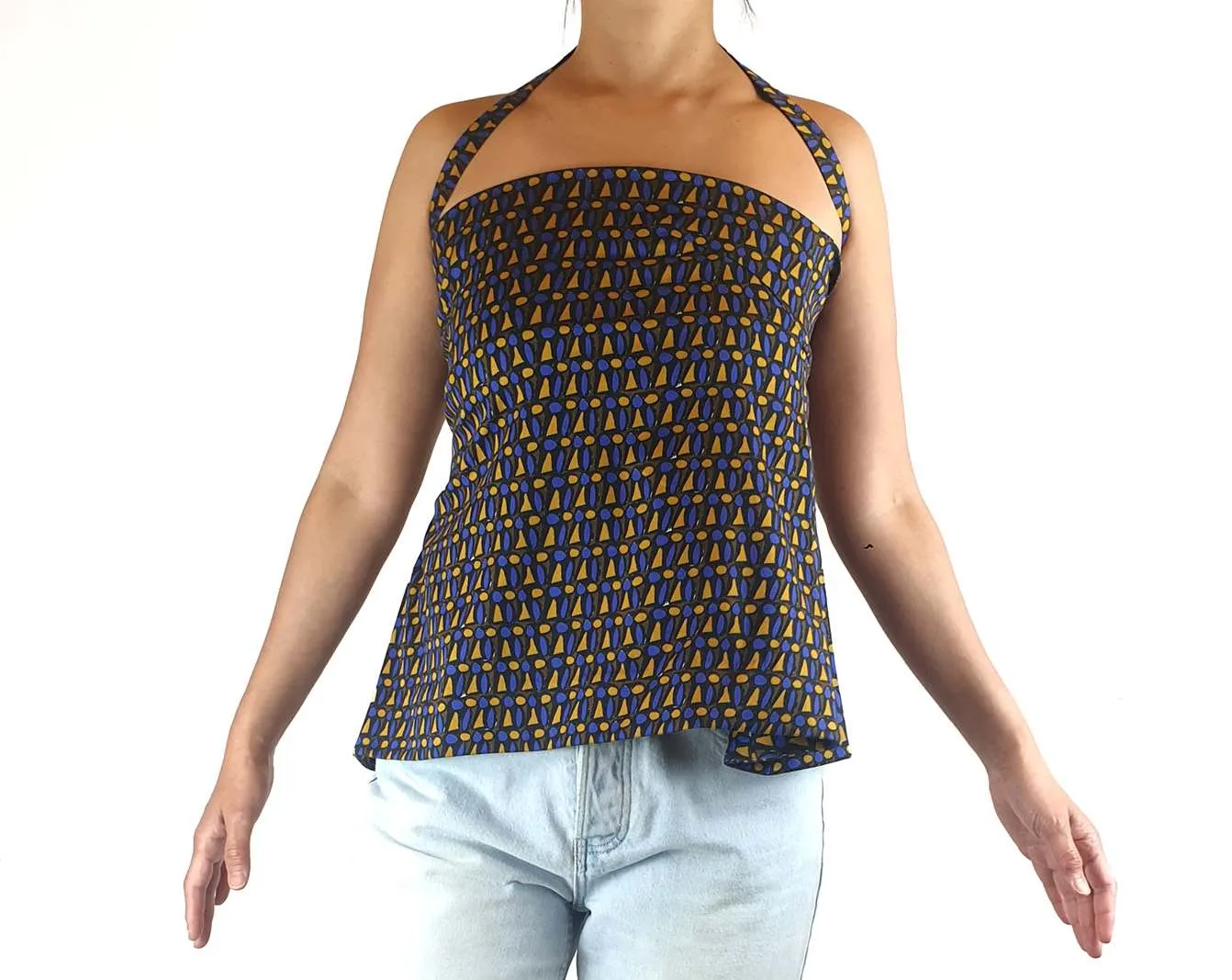 Scanlan Theodore pretty purple and yellow print top with a removeable strap size 10