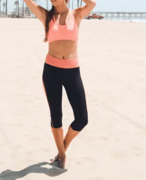 Sexy Coral Capri Yoga Leggings