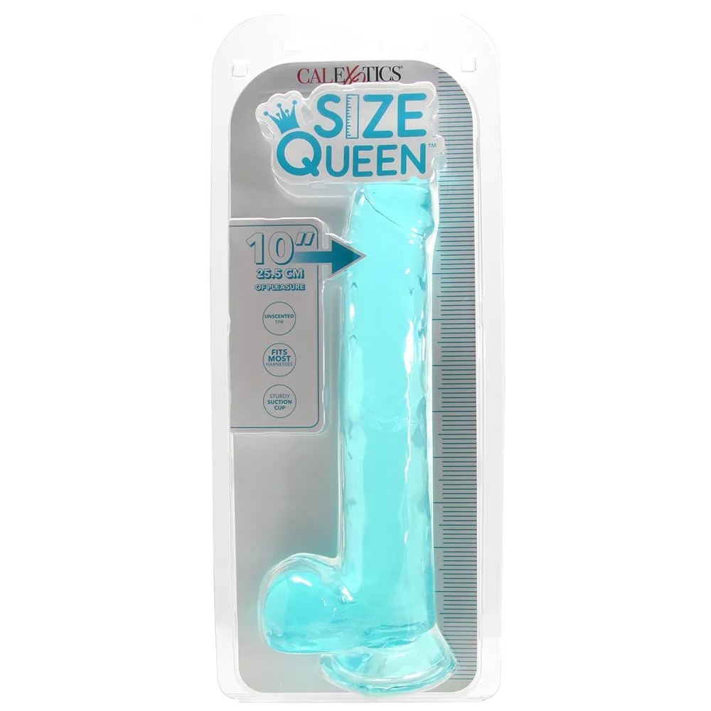 Size Queen 10 Inch Jelly Dildo in Teal