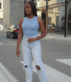 Smooth Like Butta Tank Top(Denim Blue)