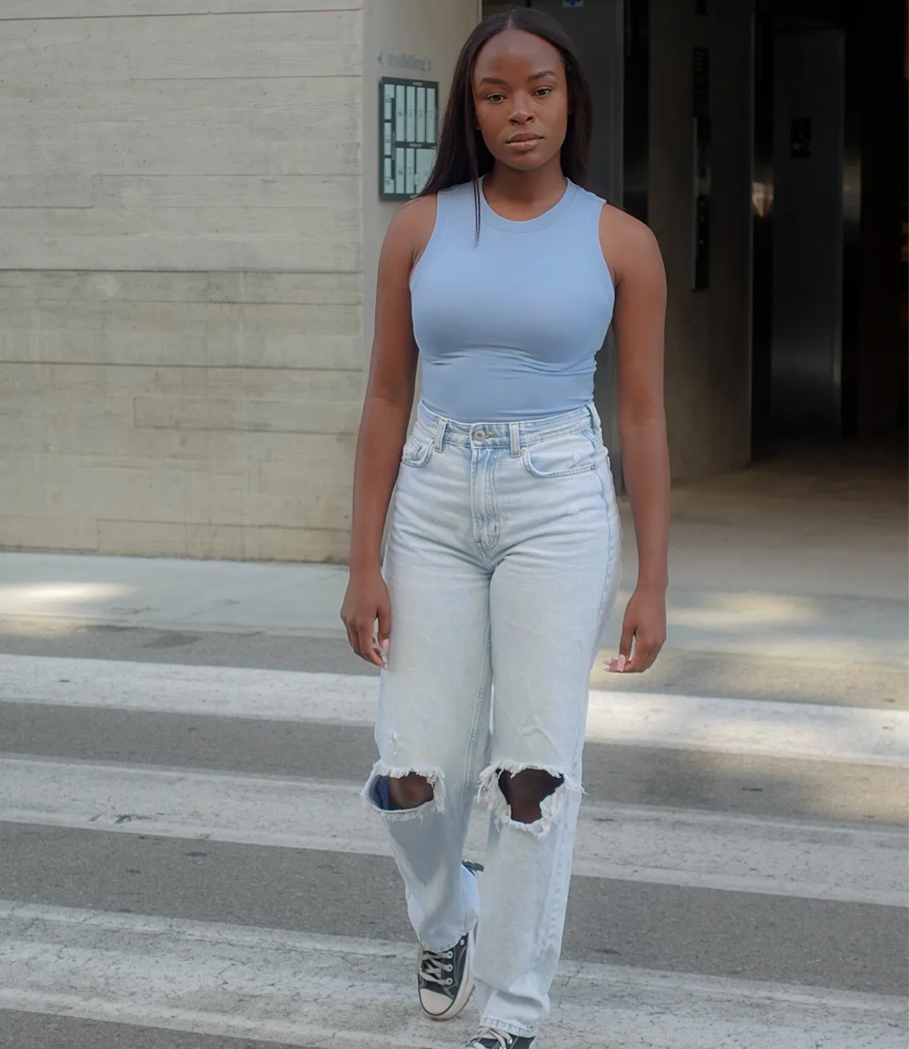 Smooth Like Butta Tank Top(Denim Blue)