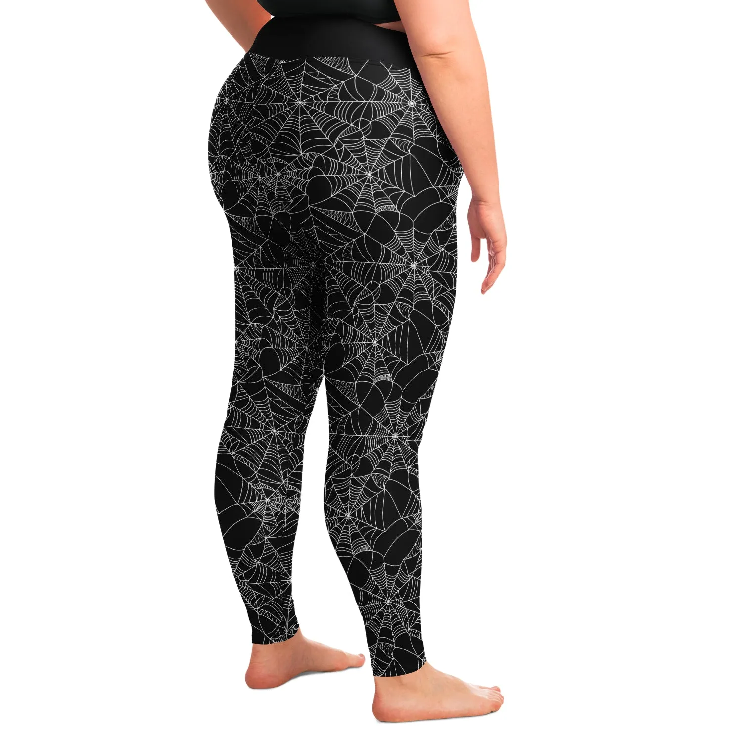 Spiderweb Leggings Black and White Plus Size 2X - 6X Squat Proof