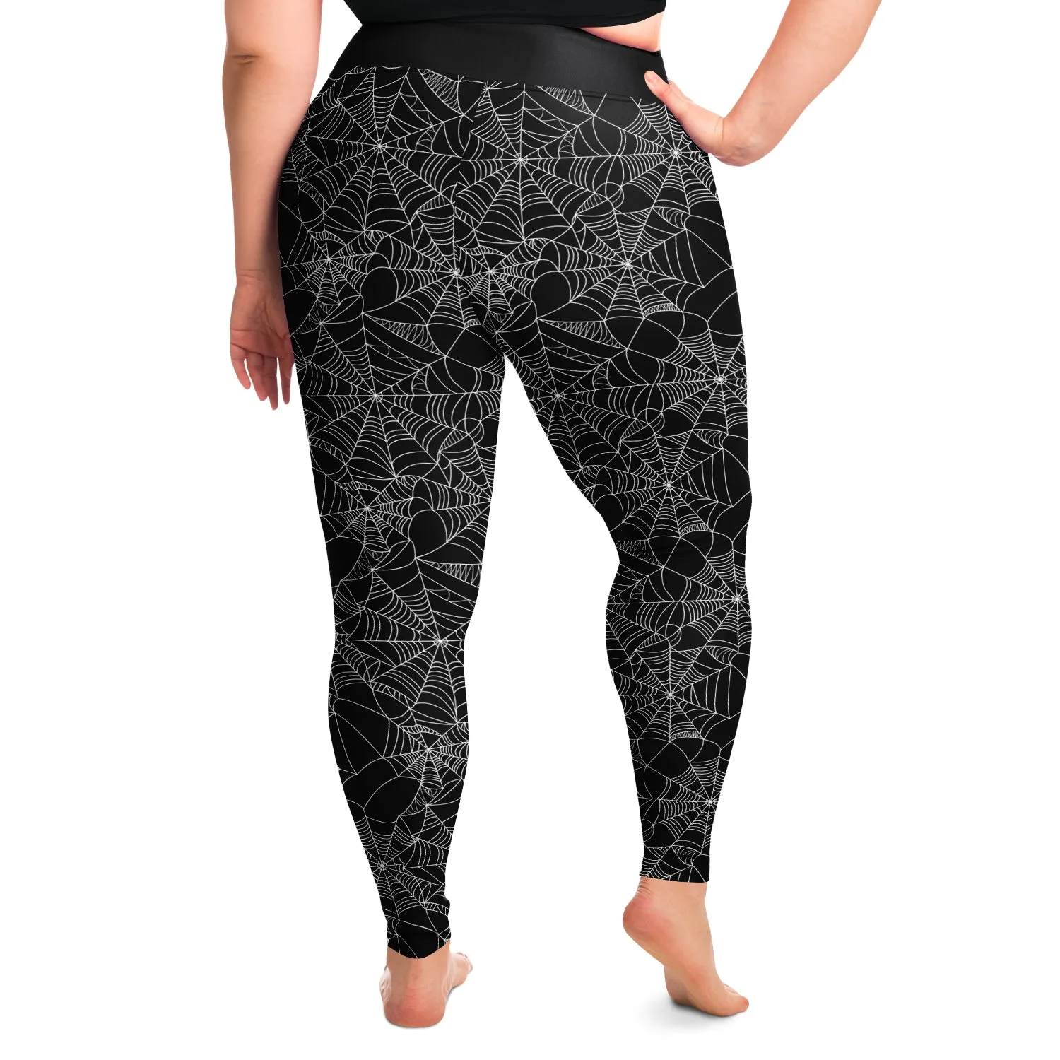 Spiderweb Leggings Black and White Plus Size 2X - 6X Squat Proof