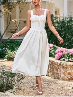 Square Neck Adjustable Straps Corset Dress