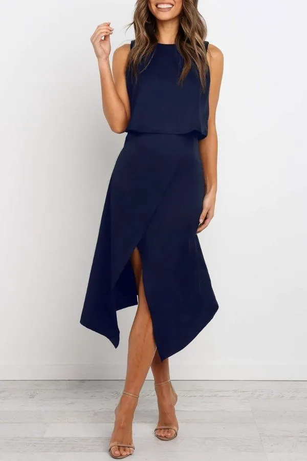 Stunncal Fashion O-Neck Open Two-Piece Dress