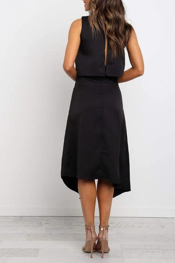 Stunncal Fashion O-Neck Open Two-Piece Dress