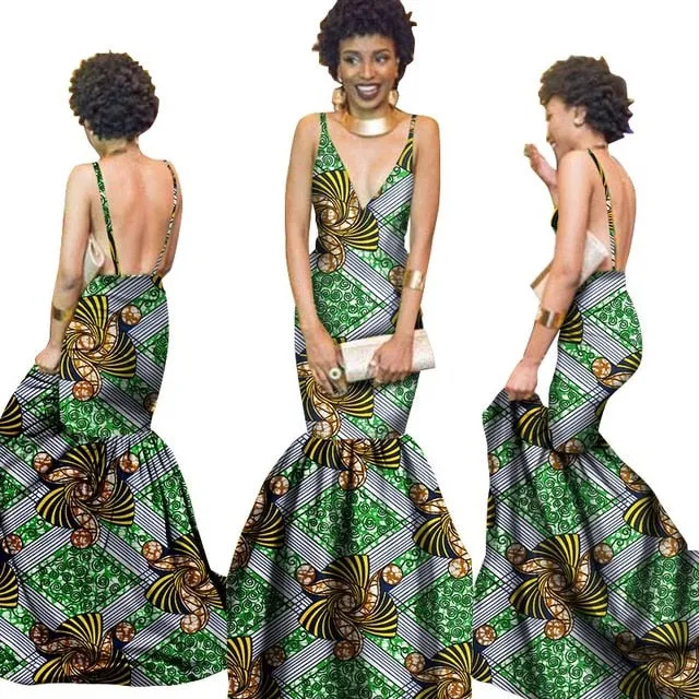 Summer Women  traditional  dresses Brand Custom Clothing Africa Wax Dashiki Slim Cut Sexy Dress