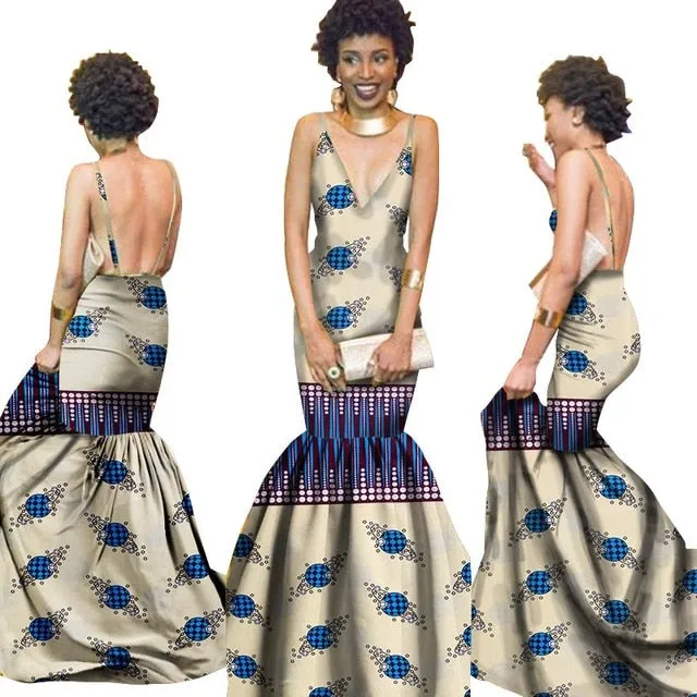 Summer Women  traditional  dresses Brand Custom Clothing Africa Wax Dashiki Slim Cut Sexy Dress
