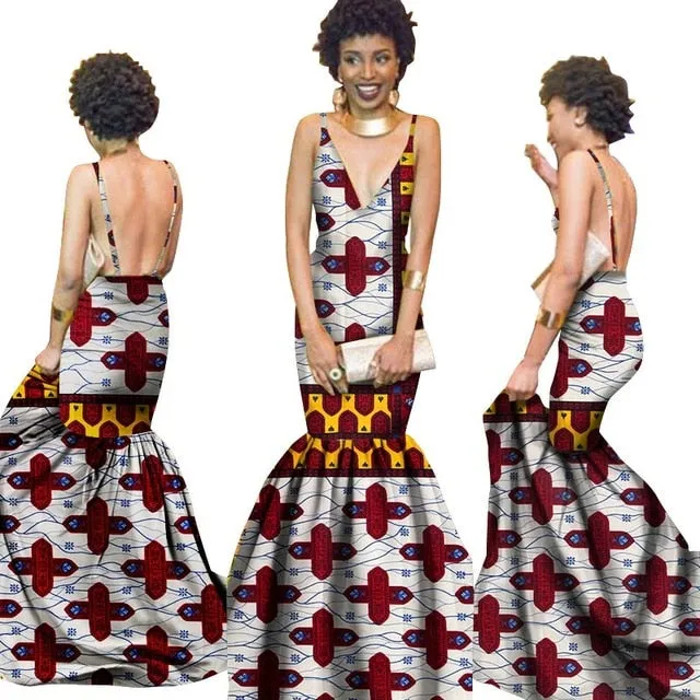 Summer Women  traditional  dresses Brand Custom Clothing Africa Wax Dashiki Slim Cut Sexy Dress