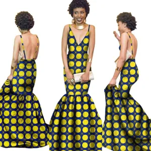 Summer Women  traditional  dresses Brand Custom Clothing Africa Wax Dashiki Slim Cut Sexy Dress
