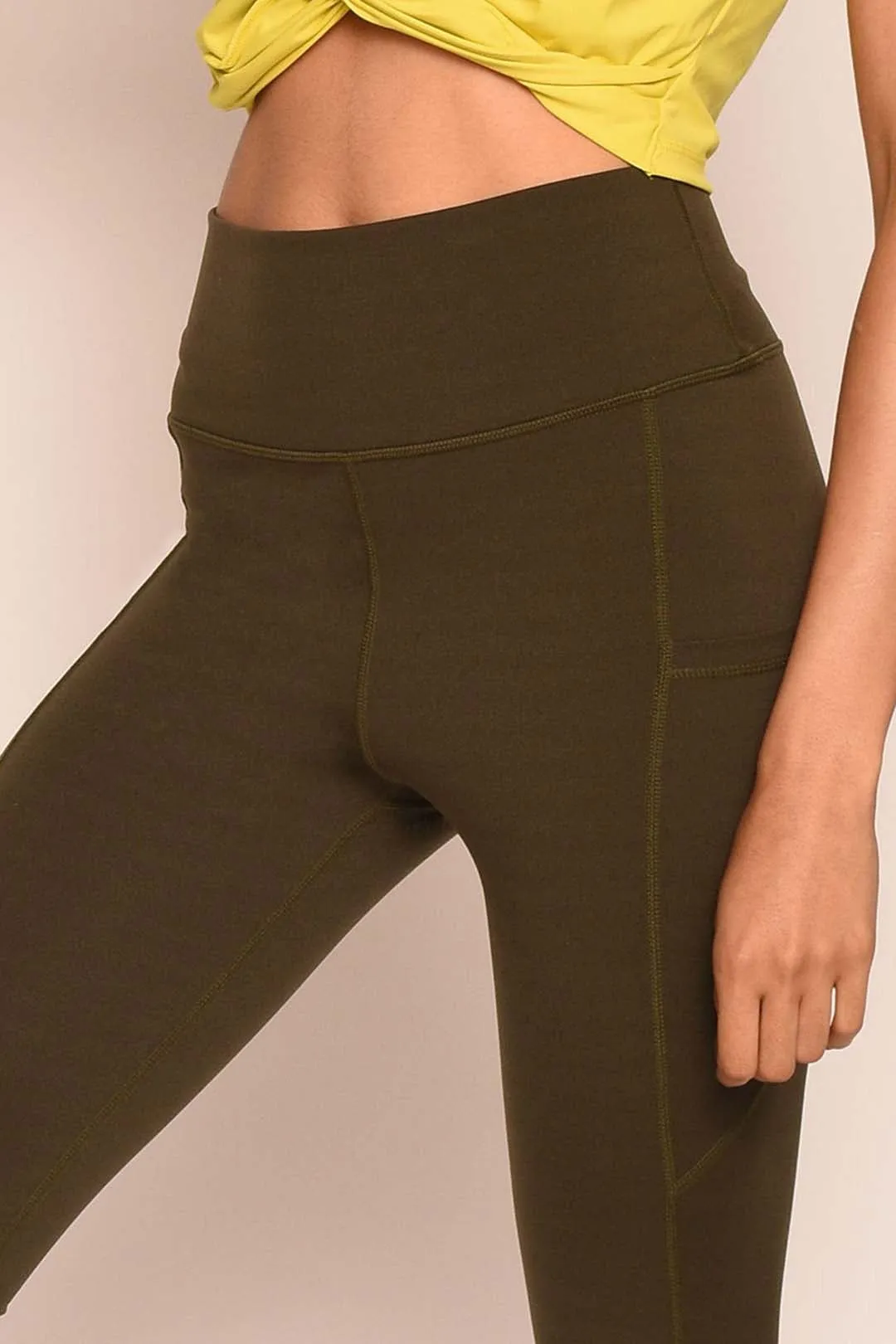 Super Strech Side Pocket Plain Yoga Legging 25"