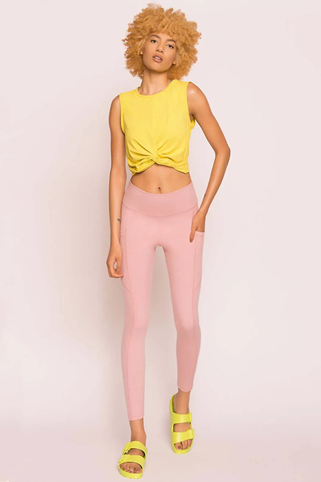 Super Strech Side Pocket Plain Yoga Legging 25"