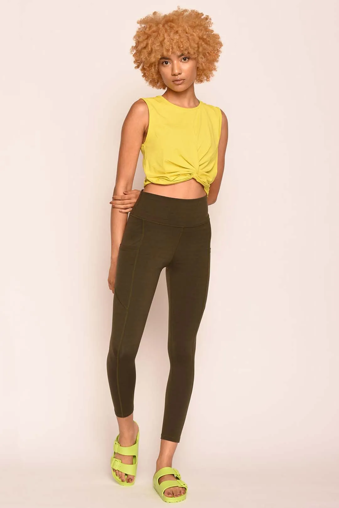 Super Strech Side Pocket Plain Yoga Legging 25"