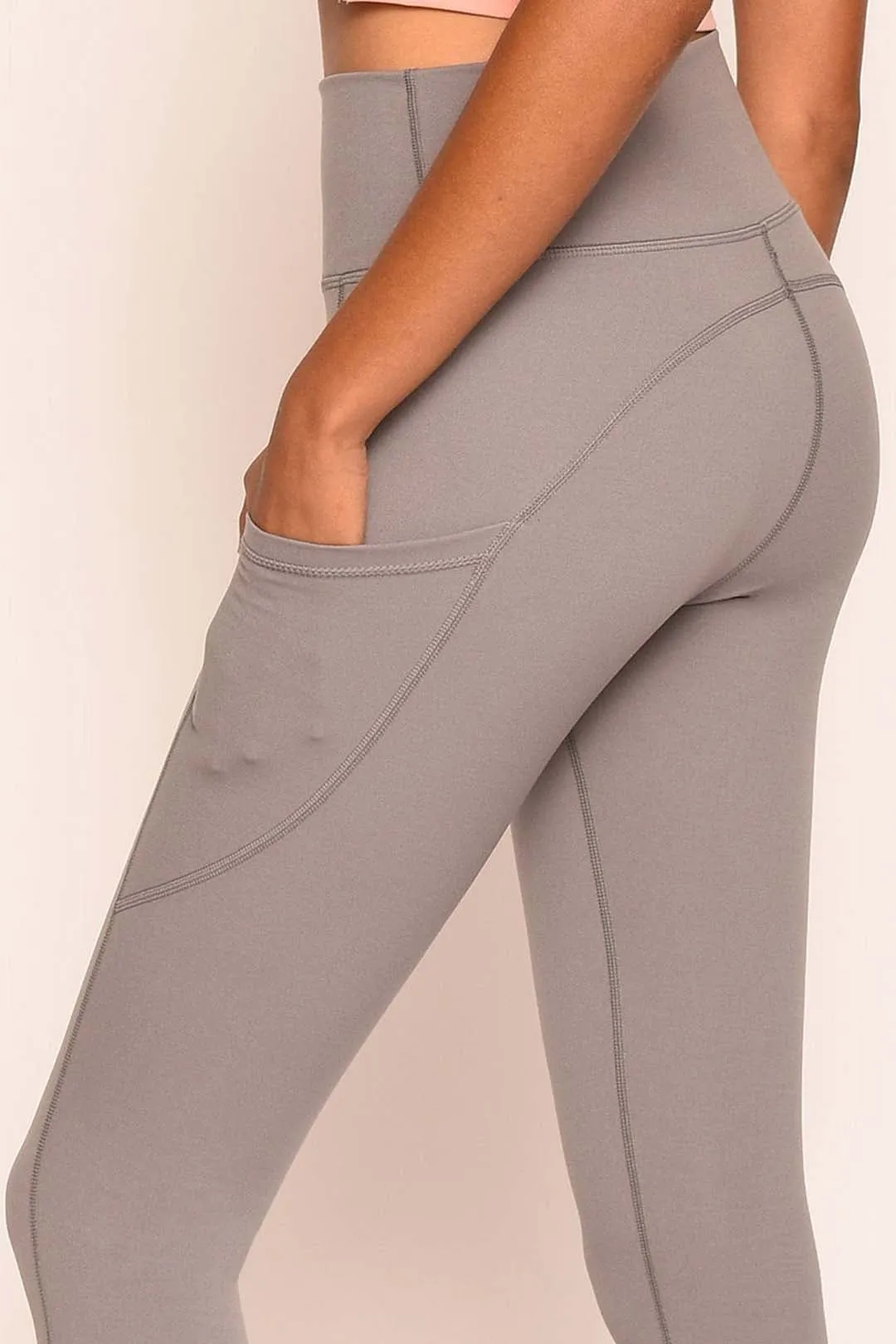 Super Strech Side Pocket Plain Yoga Legging 25"