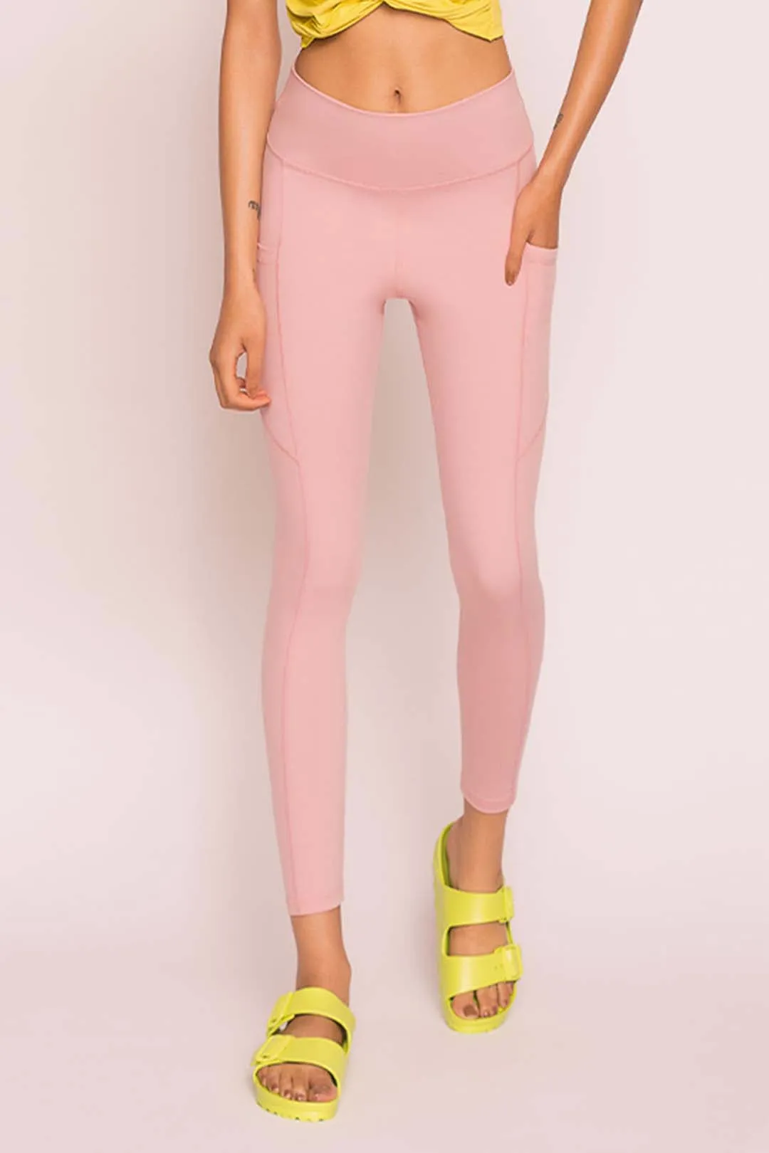Super Strech Side Pocket Plain Yoga Legging 25"