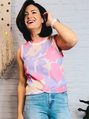 Sweet Flower Knit Tank