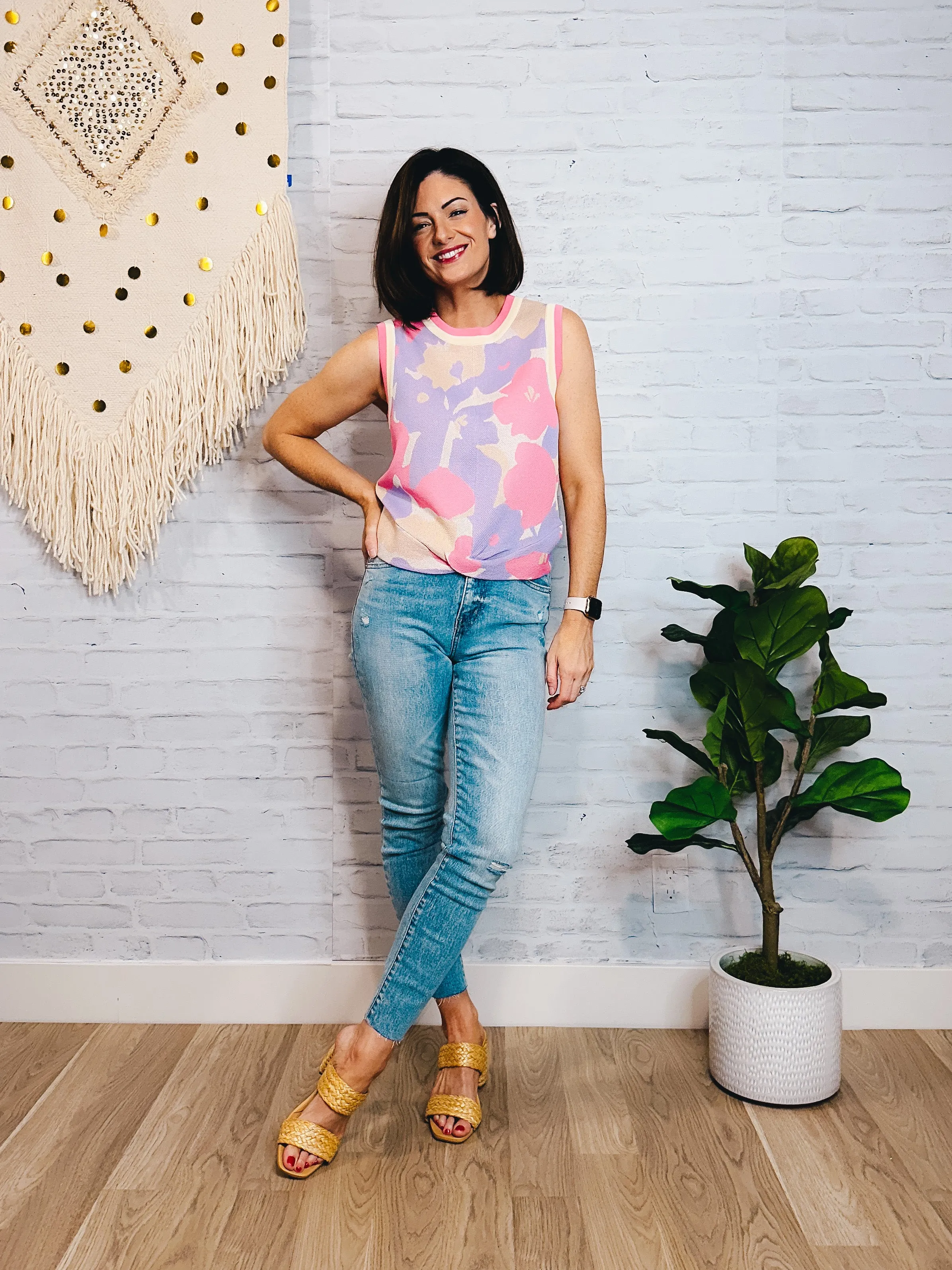 Sweet Flower Knit Tank