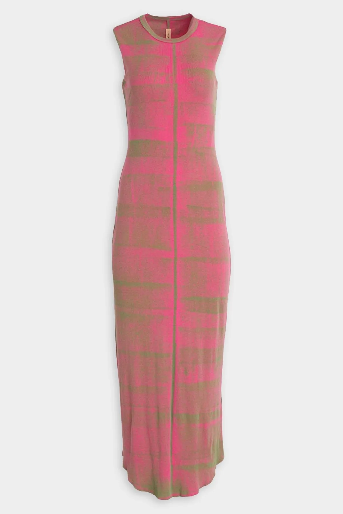 Tank Column Dress in Fuschia/Moss